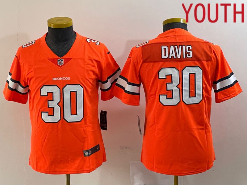 Youth Denver Broncos 30 Terrell Davis Orange Generation 2024 Nike Limited NFL Jersey
